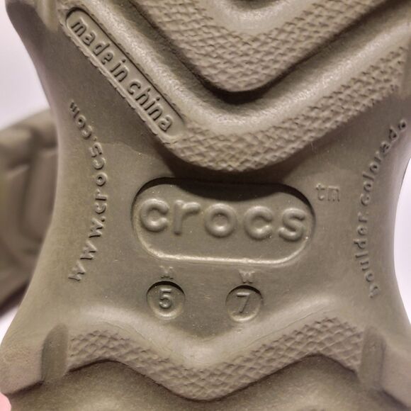 CROCS Axel All Terrain Islander Duck Shoes M5/W7 Black Leather Rubber Outdoors - Picture 5 of 6